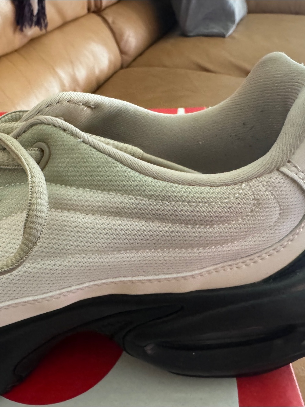 Nike Women’s Air Max Portal Low Top Sneakers in Light Beige with Black Swoosh - Picture 6 of 9